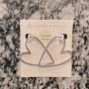 Kendra Scott Silver Hoop Earrings- Heart Shaped